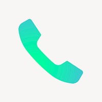 Phone call app icon, aesthetic gradient design vector