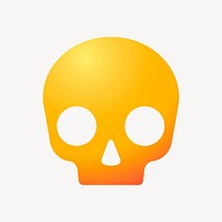 Human skull icon, aesthetic gradient design psd