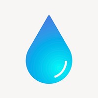 Water drop, environment icon, aesthetic gradient design vector