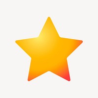 Star shape icon, aesthetic gradient design psd