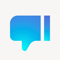 Thumbs down, dislike icon, aesthetic gradient design vector