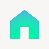 Home icon, aesthetic gradient design psd