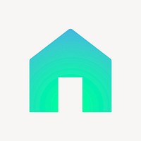 Home icon, aesthetic gradient design vector