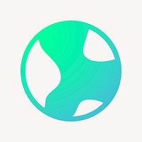 Environment globe icon, aesthetic gradient design vector