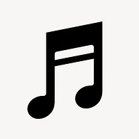 Music note app icon, flat graphic vector