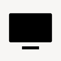 Computer screen icon, flat graphic psd