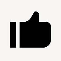 Thumbs up, like icon, flat graphic psd