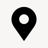 Location pin icon, flat graphic psd