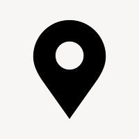 Location pin icon, flat graphic vector