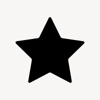 Star shape icon, flat graphic psd