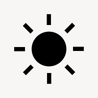 Sun, weather icon, flat graphic vector