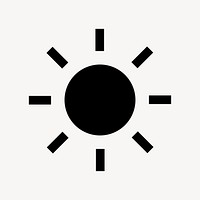 Sun, weather icon, flat graphic psd