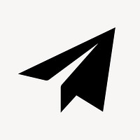 Paper plane direct message icon, flat graphic