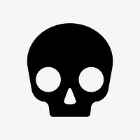 Human skull icon, flat graphic psd