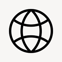 Globe grid icon, flat graphic vector