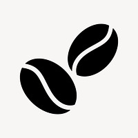 Coffee bean, cafe icon, flat graphic vector