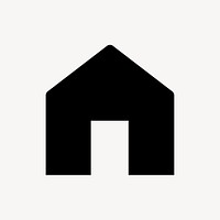 Home icon, flat graphic psd