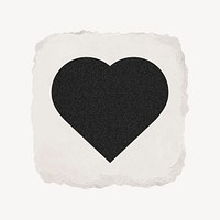 Heart shape icon, ripped paper design vector