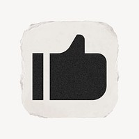 Thumbs up, like icon, ripped paper design vector