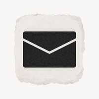 Envelope email icon, ripped paper design vector