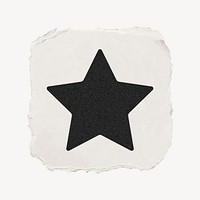 Star shape icon, ripped paper design vector