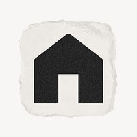 Home icon, ripped paper design vector