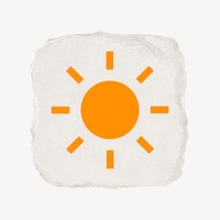 Sun, weather icon, ripped paper design