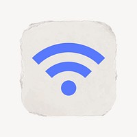 Wifi network icon, ripped paper design vector