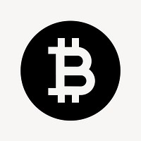 Bitcoin cryptocurrency icon, flat graphic vector