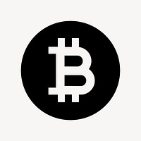 Bitcoin cryptocurrency icon, flat graphic psd