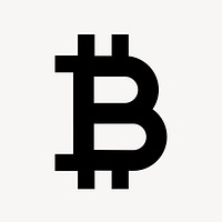 Bitcoin cryptocurrency icon, flat graphic psd