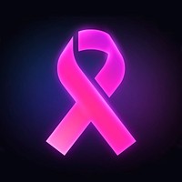 Ribbon icon, neon glow design vector