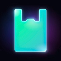 Plastic bag icon, neon glow design vector