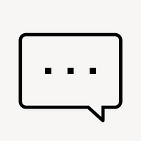 Speech bubble icon, line art illustration vector