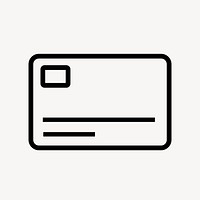 Credit card icon, line art illustration vector