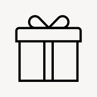 Gift box, reward icon, line art illustration  psd
