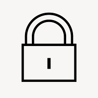 Lock, privacy icon, line art illustration vector