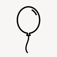 Floating balloon icon, line art illustration vector