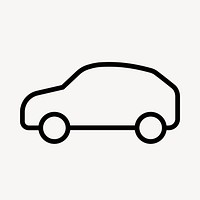EV car icon, line art illustration