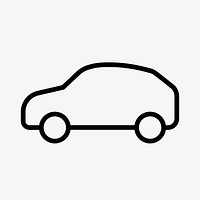 EV car icon, line art illustration  psd