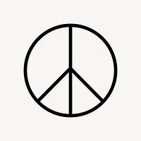 Peace symbol icon, line art illustration vector