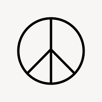 Peace symbol icon, line art illustration