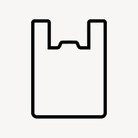 Plastic bag icon, line art illustration vector