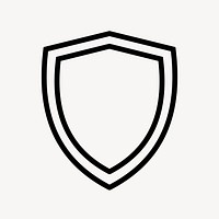 Shield, protection icon, line art illustration vector