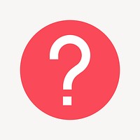 Question mark icon badge, flat circle design vector