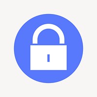 Lock, privacy icon badge, flat circle design vector