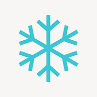 Snowflake icon, blue flat design vector