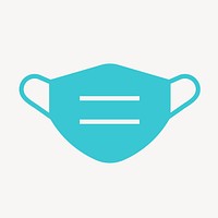 Face mask icon, blue flat design vector