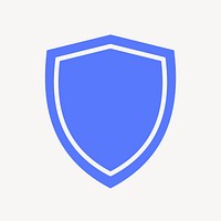 Shield, protection icon, blue flat design vector