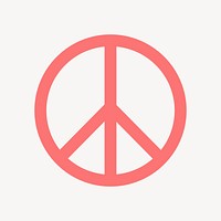 Peace symbol icon, pink flat design vector